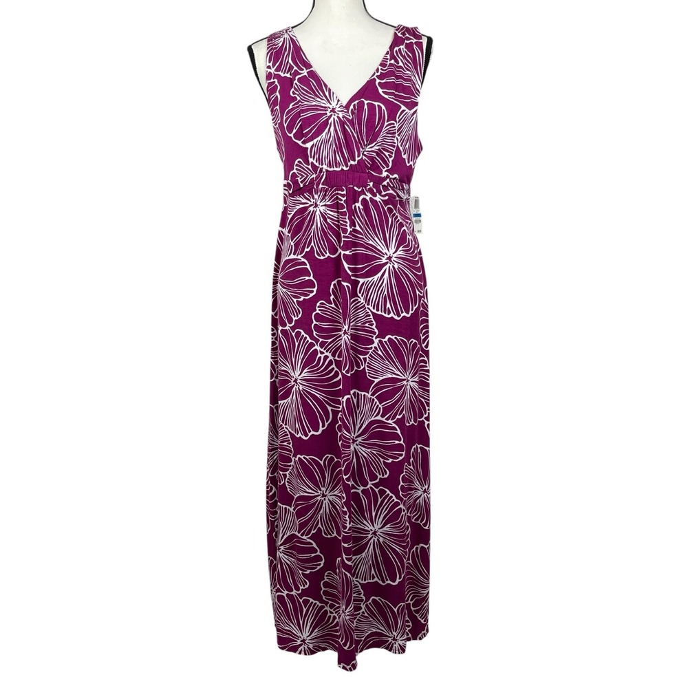 Alfani Intimates Women's Maxi Nightgown XL Purple Floral Sleeveless Loungewear